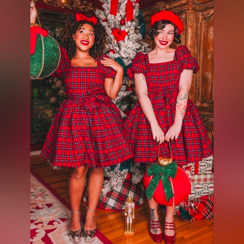 Ivy City Co Red Plaid Mini Dress